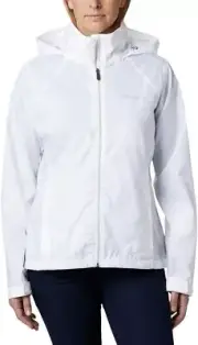 COLUMBIA Women's Switchback III Rain Jacket Lightweight Waterproof White Size XL