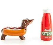 MDI Australia Sausage Dog & Ketchup Salt & Pepper Set Salt & Pepper shakers, Brown/red, PP-SP_SDK