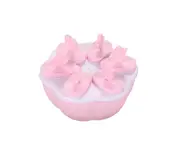 Plastic Popsicle Ice Cream Mold Maker Tray Cube DIY Kitchen Tool with Cover-Pink-Pink Round