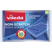 Vileda Anti-Bacterial Sponge Scourer Non-Scratch 3 pack