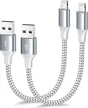 [Apple MFi Certified] Short iPhone Charger 1ft 2Pack,Nylon Braided 12 Inch Fast Charging Short Cable Compatible with iPhone 14/13/12/11 Pro Max/XS MAX/XR/XS/X/8/iPad