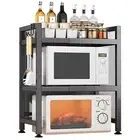 Adjustable Microwave Oven Rack 3-Tier Shelf Organiser Storage Rack Holder Stand