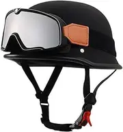 Half Shell Helmet Vintage Motorcycle Open Helmet Motorbike Half Helmet with Goggle Removable Liner for Adult Men Women Motorcycle Scooter Scooter DOT/ECE Approved
