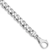 Solid 14K White Gold 8.75 inch 8.75mm Hand Polished Fancy Link with Fancy Lobster Clasp Bracelet