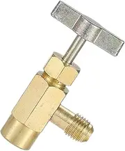 NOLITOY Metal Adapter Air Conditioner Hose Hose Adapter Splits Fitting R134a Self-sealing Can Sae Dispenser Valves Golden Brass