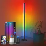 Necomi LED Corner Floor Lamp, 160cm Mood Light RGB Color Changing Mood Dimmable/Music Sync with APP & Remote Control for Living Room, Bedroom, Home, Party Decoration
