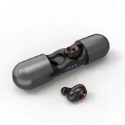 V8 TWS Wireless bluetooth 5.0 Earphone HiFi Noise Cancelling Bilateral Calls Stereo Headphone with Charging Box BLACK COLOR