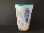 Contemporary Art Hand Blown Glass Vase 9 1/2" by Daniel Gaumer of Topton GLass