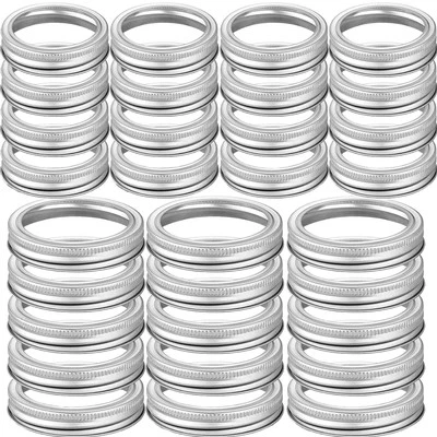 112 PCS Regular and Wide Mouth Canning Jar Rings, Mason Jar Replacement Metal...