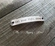 4 Quote Pendants Word Pendants Word Charms Connectors LET YOUR LIGHT SHINE