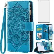 Samsung Galaxy S20+ 5G Tempered Glass Screen Protector and Flip Wallet Case