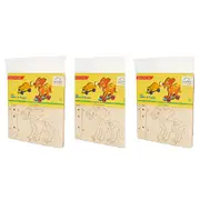 3x 15pc Ugears 3D Colouring/Painting Kitten & Puppy DIY Wooden Puzzle Kit Set 5+