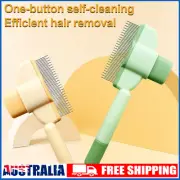 Pet Hair Removal Comb Flea Comb, Cat Grooming Brush with Release Button Brush