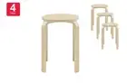 Set of 4 Matt Blatt Aalto Low Stools Replica (Natural), Benches, Stools & Bar