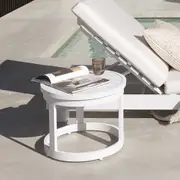 Santorini Round Outdoor Aluminium Side Table - Outdoor Aluminium Tables