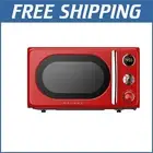 Compact & Stylish Retro Microwave, 0.7 Cu.Ft with Child Lock & Defrost Function