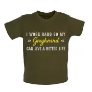 I Work Hard For My Greyhound - Baby T-Shirt / Babygrow - Dog Dogs Puppy Love