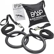 Black Mountain Products Multi-Use Exercise Gymnastics Rings, Black
