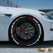 TESLA CUSTOM Wording Tire Lettering CREATE YOUR OWN Sticker Fast Shipping