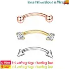 3PCS Eyebrow Piercing Ring Curved Barbell Cartilage Lip Ear Daith Body Jewellery