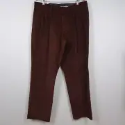 Dockers Corduroy Pants Men's Size 38x34 Brown Pleated Stretch Relaxed Fit