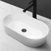 ACA Bathroom Ceramic Wash Basin Vanity Glossy White Bowl Sink Counter Top Oval 530mm
