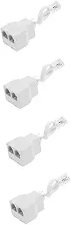 TEHAUX 4pcs Advanced 4 Phone Lines Adapter Phone Lines Converter Part Telephone Cable Adapter for Easy Use
