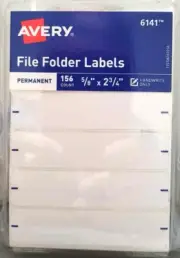 Avery File Folder Labels White 2 3/4 X 5/8 Permanent Handwrite 156 Labels (26240