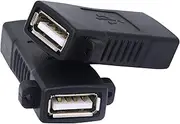 CERRXIAN USB 2.0 A Female to Female Panel Mount Insert Adapter for Wall Socket Face Plate(2-Pack)
