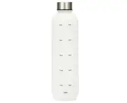 1L Water Bottle With Time Marker Reminder Leakproof Sports Gym Cup White