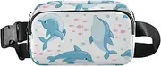 [Amooorous] Cartoon Blue Whale Fashion Fanny Pack Waist Bag for Men Women Water Resistant Cross Body Bag Belt Pack with Adjustable Strap for Travel Gym Work, Cartoon Blue Whale, 1 size