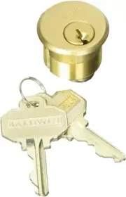 Baldwin-8328-044 Threaded Mortise Cylinder Lock and Key MATTE BRASS FINISH New