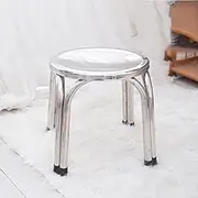 Stainless Steel Round Stool Modern Industrial Style Thickened Small Stool Non-Slip Four-Legged Round Chair Living Room Home Outdoor Round Chair,4pcs,30cm