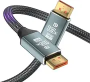 VESA Certified Displayport Cable 2.1, 16K DP Cable [16K@60Hz, 8K@120Hz, 4K@240Hz 165Hz], 80Gbps DP 2.1 Cable Compatible FreeSync G-Sync HDR10 HDCP 3D DSC 1.2a Gaming Monitor,TV,PC (2M)