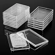 Geiserailie 30 Pieces Silver Bar Case 1 oz Silver Bar Holder Clear Acrylic Storage Container Fit Silver Bar Box for 1 oz Silver Bar 1 Troy Ounce Bar