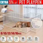 8-16 PCS Panel Pet Dog Play Fence Playpen Puppy Exercise Cage Kennel Pen Large