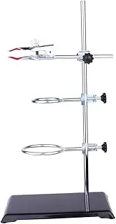 COMNESTBI Laboratory Metal Rack Stand for Chemical Experiments with Stable Base Padded Grip and Flask Holder Essential Equipment for Physics and Chemistry Lab Use