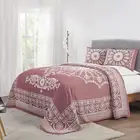 Cotton Blend Bedspread 3-Piece Set, Light Weight Blanket, 2 Matching Pillow Sham