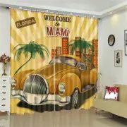 Pineapple Coconut Car 3D Curtain Blockout Photo Printing Curtains Drape Fabric