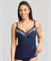 Panache Swimwear Oceana Balconnet D-J Cup Tankini Top - Navy 12GG 5054383631226 Swimwear Swimming Costume Bathers - Afterpay Available