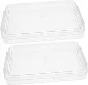 Veemoon 2 Pcs Box Portable File Box Stackable Document Storage Container Lid Plastic Organizer for Office School and Home Use Space Efficient Design Capacity