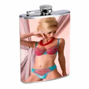 Polish Pin Up Girls D22 Flask 8oz Stainless Steel Hip Drinking Whiskey