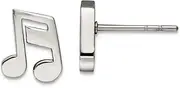 [JewelryWeb] Stainless Steel Polished Music Note Post Earrings 7.94x7.34mm Wide Stud Earring for Women