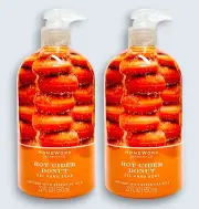 2 Slatkin Homework HOT CIDER DONUT Gel Liquid Hand Soap 22 oz