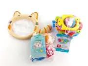 Baby Bath Toy Bathtub Floating Toys with Cat Shaped Fishing Net Stacking Cups