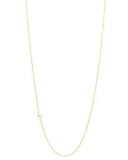 Zoe Lev 14K Yellow Gold Asymmetrical Initial Pendant Necklace, 18L