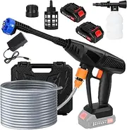 Pressure Washers，2×24v Battery Cordless Pressure Washer 6 in 1 Portable Pressure Washer，Battery Powered Pressure Washer，Car Wash Foam Gun for Home and Car Wash