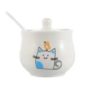 Cat Condiment Container Rack Ceramic Seasoning Jar Spice Pot Kitchen