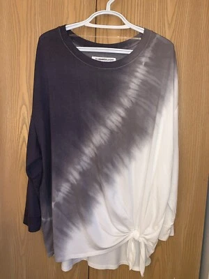 The Sweatshirt Project White/Gray Fade Plus-size 3X Lightweight Sweatshirt