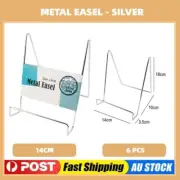 6x Metal Easel Display Plate Stand 14cm Photo Book Frame Plate Holder Silver Au